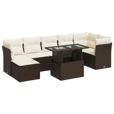 vidaXL 8 részes barna polyrattan kerti ülőgarnitúra párnákkal (3326204) kerti bútor