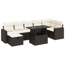 vidaXL 8 részes barna polyrattan kerti ülőgarnitúra párnákkal (3327833) kerti bútor