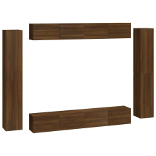 vidaXL 8-részes barna tölgyszínű szerelt fa tv-szekrényszett bútor