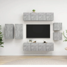 vidaXL 8 részes betonszürke forgácslap TV-szekrényszett bútor