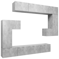vidaXL 8 részes betonszürke forgácslap TV-szekrényszett (3079145) bútor
