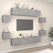 vidaXL 8 részes betonszürke szerelt fa TV-szekrényszett bútor