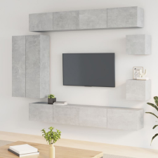vidaXL 8 részes betonszürke szerelt fa TV-szekrényszett bútor