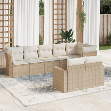 vidaXL 8 részes bézs polyrattan kerti ülőgarnitúra párnával kerti bútor