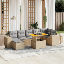 vidaXL 8 részes bézs polyrattan kerti ülőgarnitúra párnával kerti bútor