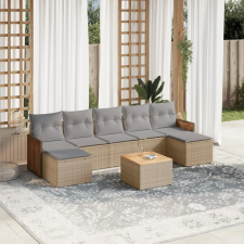 vidaXL 8 részes bézs polyrattan kerti ülőgarnitúra párnával kerti bútor