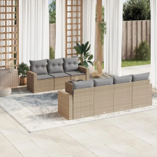 vidaXL 8 részes bézs polyrattan kerti ülőgarnitúra párnával kerti bútor