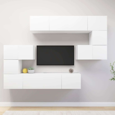 vidaXL 8 részes fehér forgácslap TV-szekrényszett bútor