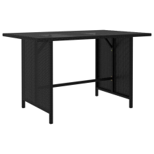 vidaXL 8 részes fekete polyrattan kerti bútorszett párnákkal kerti bútor