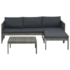 vidaXL 8 részes szürke polyrattan kerti bútorgarnitúra párnával (313135) kerti bútor