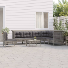 vidaXL 8 részes szürke polyrattan kerti ülőgarnitúra párnákkal kerti bútor