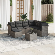 vidaXL 8-részes szürke polyrattan kerti ülőgarnitúra párnákkal kerti bútor