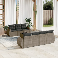 vidaXL 8-részes szürke polyrattan kerti ülőgarnitúra párnákkal kerti bútor