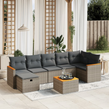 vidaXL 8-részes szürke polyrattan kerti ülőgarnitúra párnákkal kerti bútor