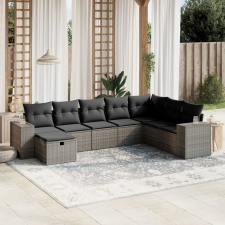 vidaXL 8-részes szürke polyrattan kerti ülőgarnitúra párnákkal kerti bútor