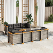 vidaXL 8 részes szürke polyrattan kerti ülőgarnitúra párnákkal kerti bútor