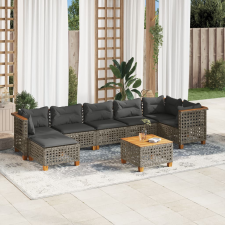 vidaXL 8 részes szürke polyrattan kerti ülőgarnitúra párnákkal kerti bútor