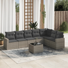 vidaXL 8-részes szürke polyrattan kerti ülőgarnitúra párnákkal kerti bútor
