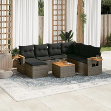 vidaXL 8-részes szürke polyrattan kerti ülőgarnitúra párnákkal kerti bútor