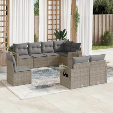 vidaXL 8-részes szürke polyrattan kerti ülőgarnitúra párnákkal kerti bútor