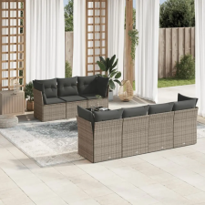 vidaXL 8-részes szürke polyrattan kerti ülőgarnitúra párnákkal kerti bútor