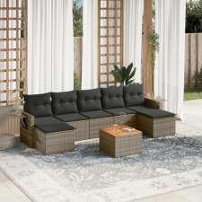 vidaXL 8-részes szürke polyrattan kerti ülőgarnitúra párnákkal kerti bútor