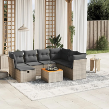 vidaXL 8-részes szürke polyrattan kerti ülőgarnitúra párnákkal kerti bútor