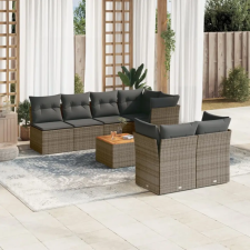 vidaXL 8-részes szürke polyrattan kerti ülőgarnitúra párnákkal kerti bútor