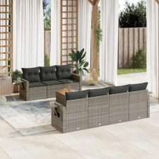 vidaXL 8-részes szürke polyrattan kerti ülőgarnitúra párnákkal kerti bútor