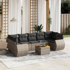 vidaXL 8-részes szürke polyrattan kerti ülőgarnitúra párnákkal kerti bútor