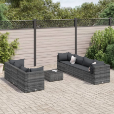 vidaXL 8 részes szürke polyrattan kerti ülőgarnitúra párnákkal kerti bútor