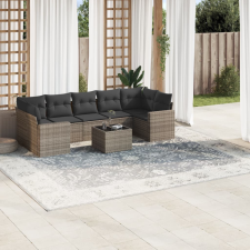 vidaXL 8 részes szürke polyrattan kerti ülőgarnitúra párnákkal kerti bútor