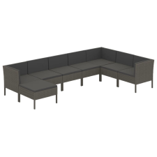 vidaXL 8 részes szürke polyrattan kerti ülőgarnitúra párnákkal (3094422) kerti bútor