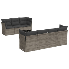 vidaXL 8-részes szürke polyrattan kerti ülőgarnitúra párnákkal (3217280) kerti bútor