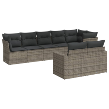 vidaXL 8-részes szürke polyrattan kerti ülőgarnitúra párnákkal (3219210) kerti bútor