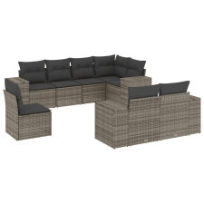 vidaXL 8-részes szürke polyrattan kerti ülőgarnitúra párnákkal (3222839) kerti bútor