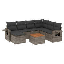 vidaXL 8-részes szürke polyrattan kerti ülőgarnitúra párnákkal (3224681) kerti bútor