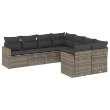 vidaXL 8-részes szürke polyrattan kerti ülőgarnitúra párnákkal (3226557) kerti bútor