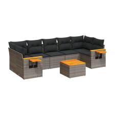 vidaXL 8-részes szürke polyrattan kerti ülőgarnitúra párnákkal (3226655) kerti bútor