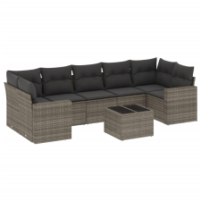 vidaXL 8-részes szürke polyrattan kerti ülőgarnitúra párnákkal (3251077) kerti bútor