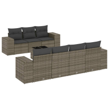 vidaXL 8-részes szürke polyrattan kerti ülőgarnitúra párnákkal (3254667) kerti bútor