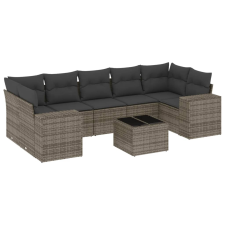 vidaXL 8-részes szürke polyrattan kerti ülőgarnitúra párnákkal (3254677) kerti bútor