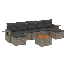 vidaXL 8-részes szürke polyrattan kerti ülőgarnitúra párnákkal (3257026) kerti bútor