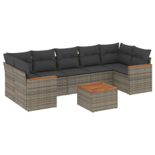 vidaXL 8-részes szürke polyrattan kerti ülőgarnitúra párnákkal (3258217) kerti bútor