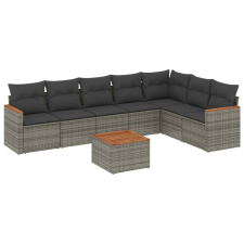vidaXL 8-részes szürke polyrattan kerti ülőgarnitúra párnákkal (3258441) kerti bútor