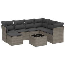 vidaXL 8-részes szürke polyrattan kerti ülőgarnitúra párnákkal (3263226) kerti bútor