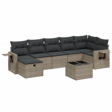vidaXL 8-részes szürke polyrattan kerti ülőgarnitúra párnákkal (3263826) kerti bútor
