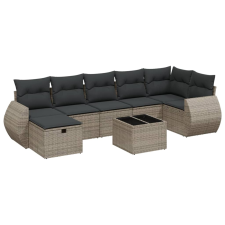 vidaXL 8-részes szürke polyrattan kerti ülőgarnitúra párnákkal (3264136) kerti bútor