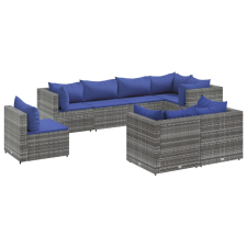 vidaXL 8 részes szürke polyrattan kerti ülőgarnitúra párnákkal (3308199) kerti bútor