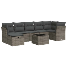 vidaXL 8 részes szürke polyrattan kerti ülőgarnitúra párnákkal (3325316) kerti bútor
